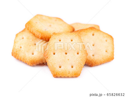 Stack round cracker isolated on white background. Stack round cracker isolated on white background. 65826632