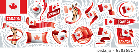 Vector set of the national flag of Canada in various creative designs Vector set of the national flag of Canada in various creative designs 65826917