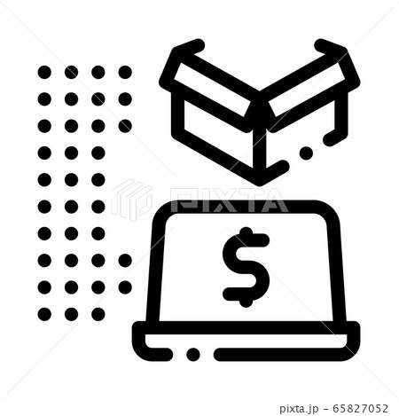 payments in laptop icon vector outline illustration 65827052