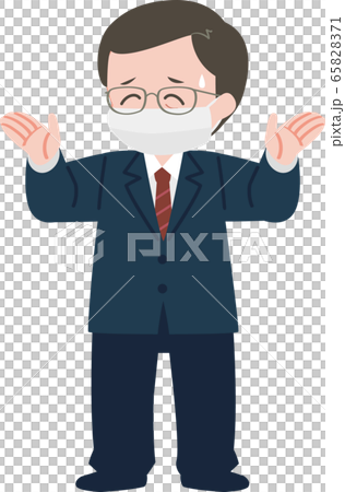 中年上班族驚奇的手面具 中年上班族驚奇的手面具 65828371