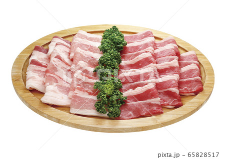 焼き肉セット_牛バラ肉+豚バラ肉05（パス付）の写真素材