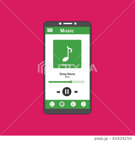 Vector illustration of music player flat design , Vector illustration of music player flat design , 65829250