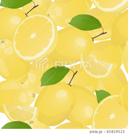 Seamless pattern of fresh lemon. Fruit background 65829523