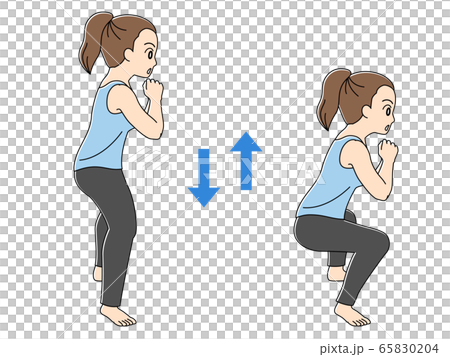 Wide squat Side Motion 2 steps Stock Illustration