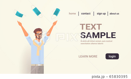 man throwing medical masks coronavirus win defeated covid-19 guy celebrating victory over nCoV 65830395