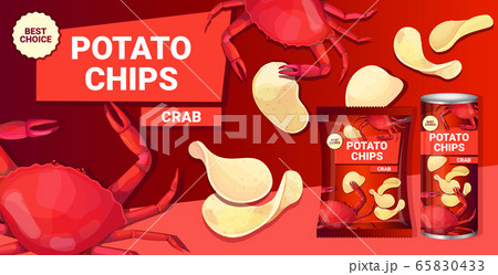 potato chips with crab flavor advertising composition of crisps natural potatoes and packaging potato chips with crab flavor advertising composition of crisps natural potatoes and packaging 65830433