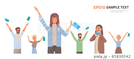 people holding medical masks coronavirus win...のイラスト素材 [65830542] - PIXTA