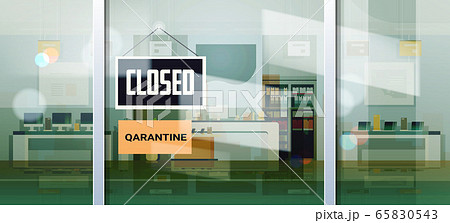 closed sign hanging outside electronics store shop window coronavirus pandemic quarantine bankruptcy 65830543