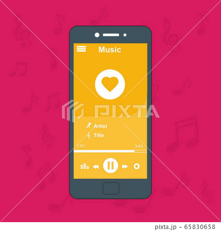 modern minimalistic media player Flat UI, GUI. modern minimalistic media player Flat UI, GUI. 65830658