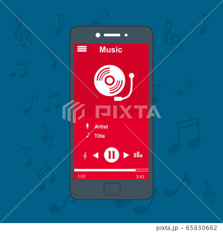 Media player. Template design. UI app design. 65830662