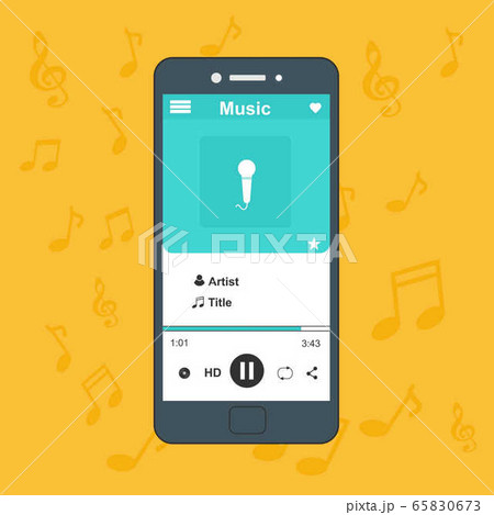 Media player. Template design. UI app design. 65830673