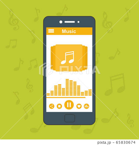 Mobile music player app design layout. Podcast 65830674