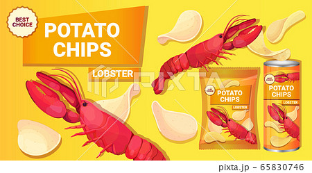 potato chips with lobster flavor advertising composition of crisps natural potatoes and packaging potato chips with lobster flavor advertising composition of crisps natural potatoes and packaging 65830746