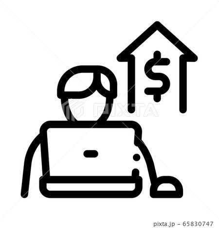 computer work realtor icon vector outline illustration computer work realtor icon vector outline illustration 65830747