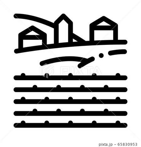 garden in village icon vector outline illustration 65830953