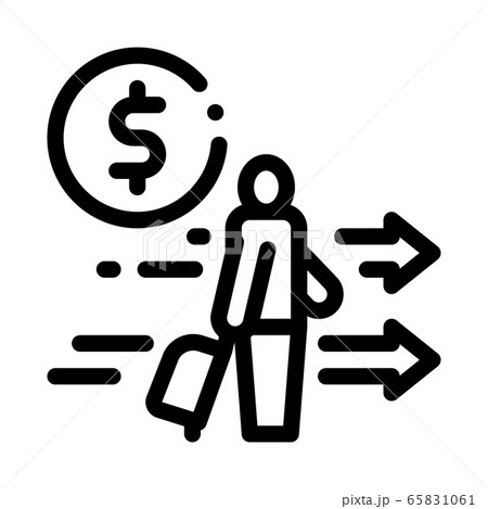 man with suitcase with money icon vector outline illustration man with suitcase with money icon vector outline illustration 65831061