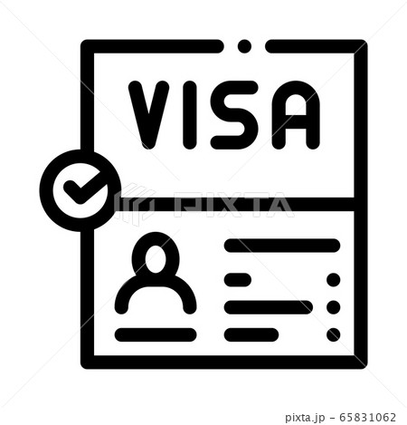 visa document confirmation icon vector outline illustration 65831062