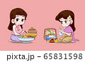thai lady and wedding thai cartoon 65831598