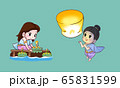 thai girl and festival thai cartoon 65831599