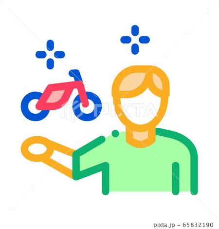 desire man to rent bike icon vector outline illustration 65832190
