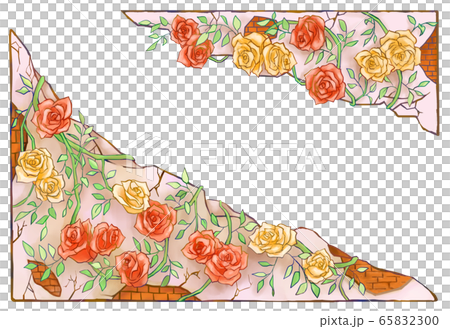 薔薇の縁飾りのイラスト素材