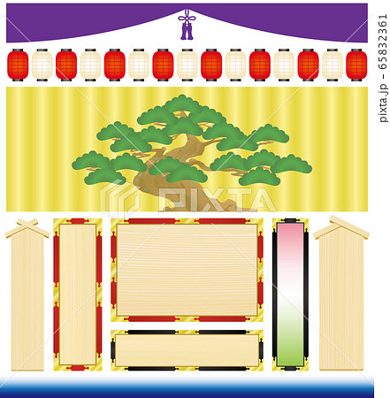 和風 舞台 日本 広告イラストのイラスト素材