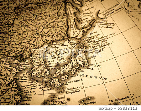 アンティークの世界地図アンティークの世界地図　日本 65833113