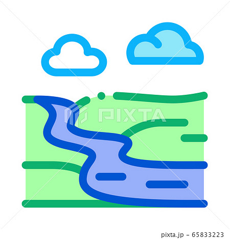 river landscape in countryside icon vector outline illustration river landscape in countryside icon vector outline illustration 65833223