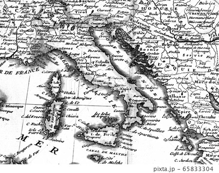 ヴィンテージ イタリア製 デキャンタ 旧世界地図 1933-1965年