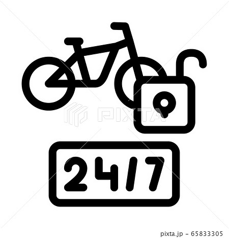 24-hour bike sharing services icon vector outline illustration 24-hour bike sharing services icon vector outline illustration 65833305