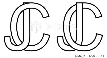 Logo sign jc cj icon sign two interlaced letters J, C vector logo jc, cj first capital letters Logo sign jc cj icon sign two interlaced letters J, C vector logo jc, cj first capital letters 65833341