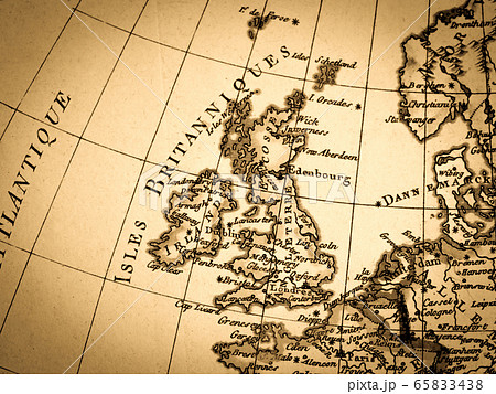 アンティークの世界地図 イギリスの写真素材 [65833438] - PIXTA