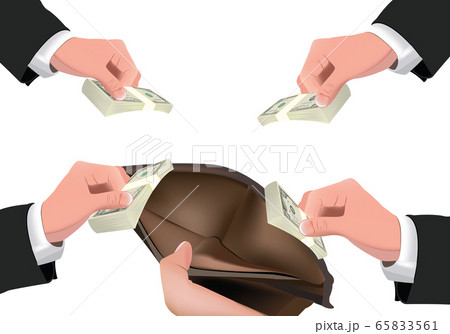 hands with currency dollars make offer nel portafoglio hands with currency dollars make offer nel portafoglio 65833561