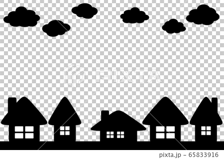 家の背景 長方形 雲 モノトーン 家の背景 長方形 雲 モノトーン 65833916