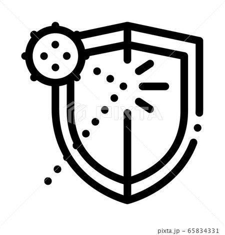 stop virus protection icon vector outline illustration 65834331