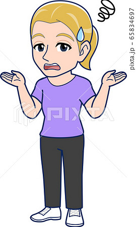 金髪の外国人女性 全身のイラスト素材