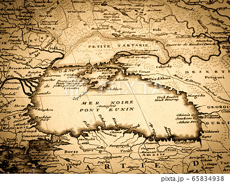 アンティークの世界地図 黒海の写真素材