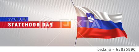 Slovenia happy statehood day greeting card, banner vector illustration 65835990