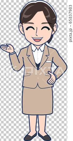 一個穿著西服的年輕女子_全身 65837983