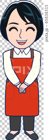 家庭主婦在紅色圍裙_全身 家庭主婦在紅色圍裙_全身 65838315
