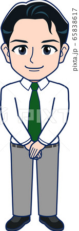 Yシャツを着たサラリーマン_全身 65838617