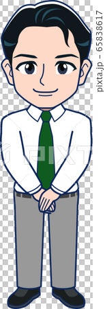 Yシャツを着たサラリーマン_全身 65838617