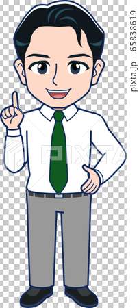 Yシャツを着たサラリーマン_全身 65838619