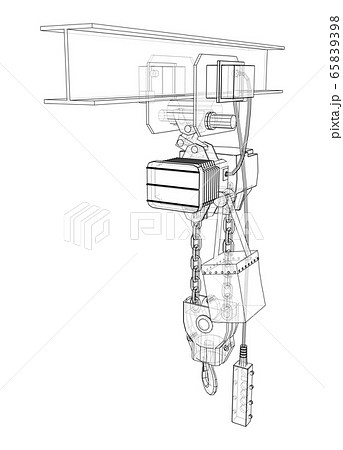 Winch or lifting machine concept outline. Vector Winch or lifting machine concept outline. Vector 65839398
