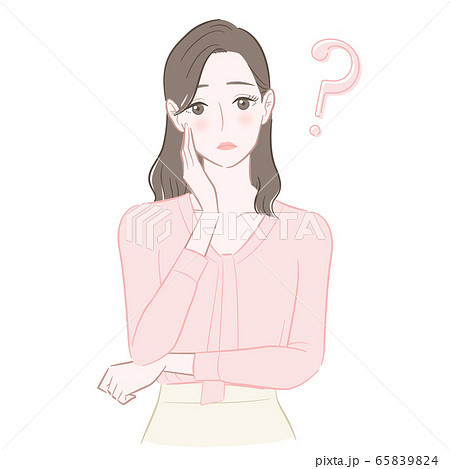 疑問を感じる女性のイラストのイラスト素材 6594
