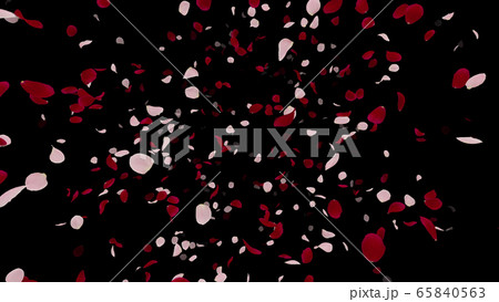 バラ 薔薇 花びら 舞う パーティクル 紙吹雪 紙ふぶき イラスト 背景 バックグラウンド 65840563