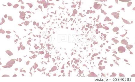 バラ 薔薇 花びら 舞う パーティクル 紙吹雪 紙ふぶき イラスト 背景 バックグラウンド 65840582