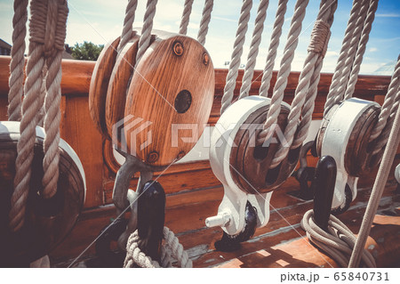 Old ship deck closeup detail 65840731