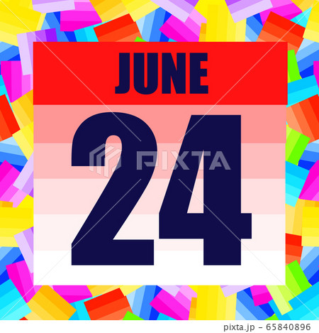 June 24 icon. For planning important day. Banner for holidays and special days. Twenty-fourth of june. 65840896