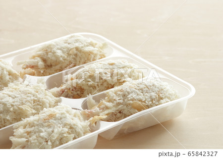 冷凍食品の蟹爪コロッケの写真素材